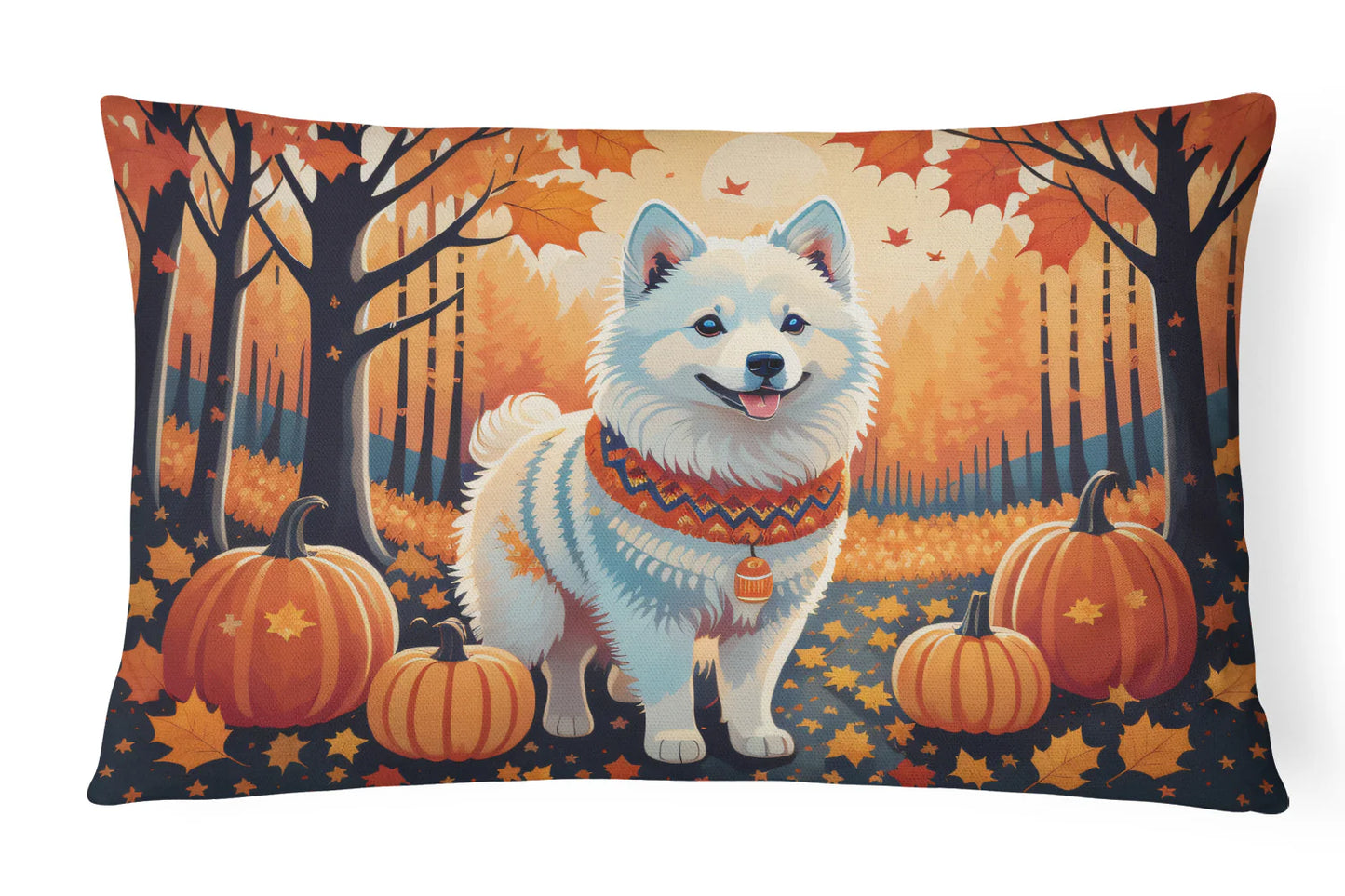 American Eskimo Fall Throw Pillow