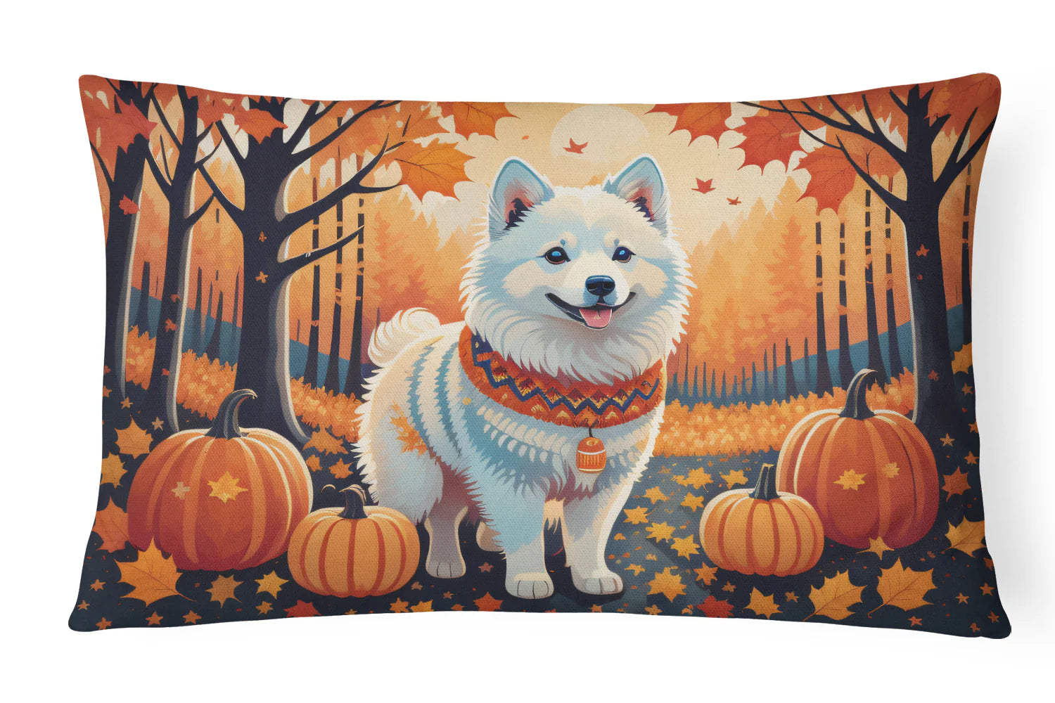 American Eskimo Fall Throw Pillow