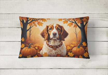 Brittany Spaniel Fall Throw Pillow