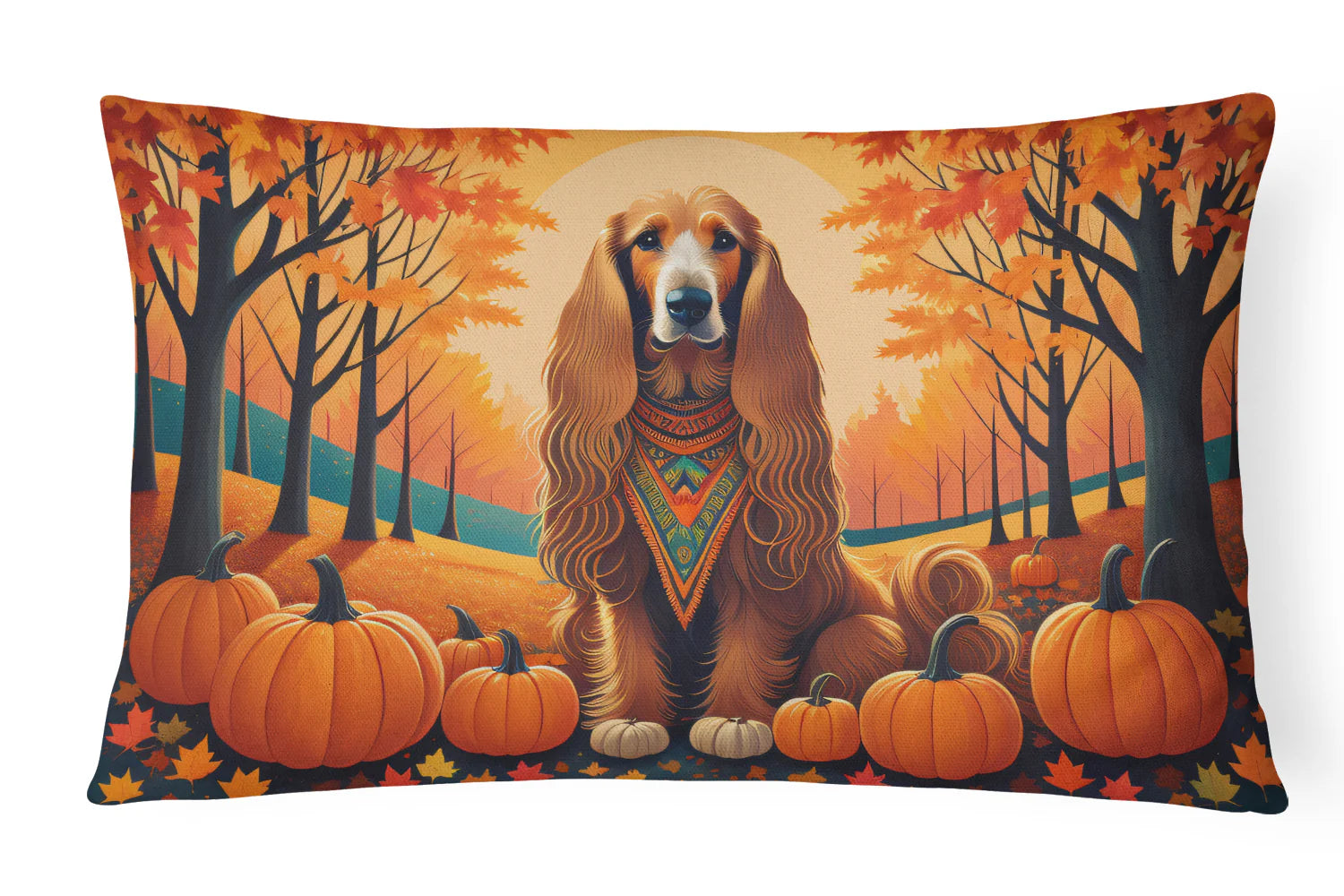 Afghan Hound Fall Throw Pillow