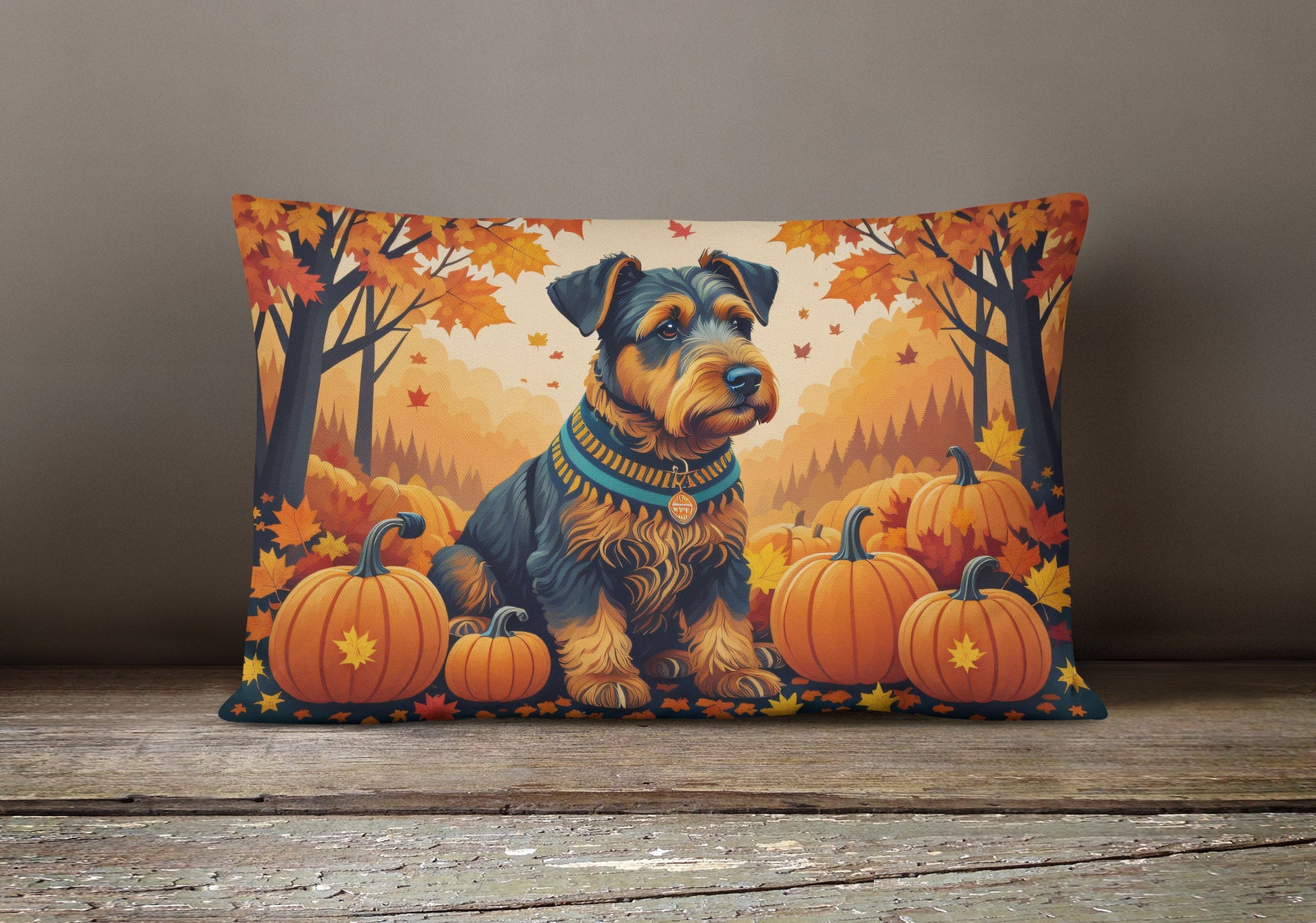 Airedale Terrier Fall Throw Pillow