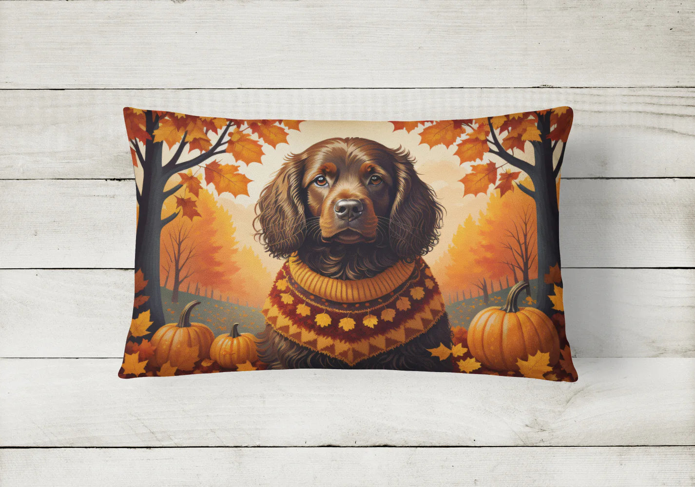 Boykin Spaniel Fall Throw Pillow