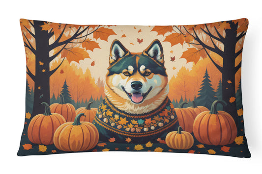Akita Fall Throw Pillow