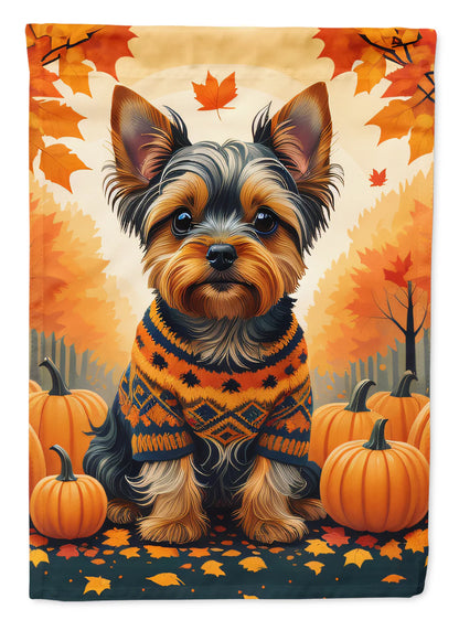 Yorkshire Terrier Fall House Flag