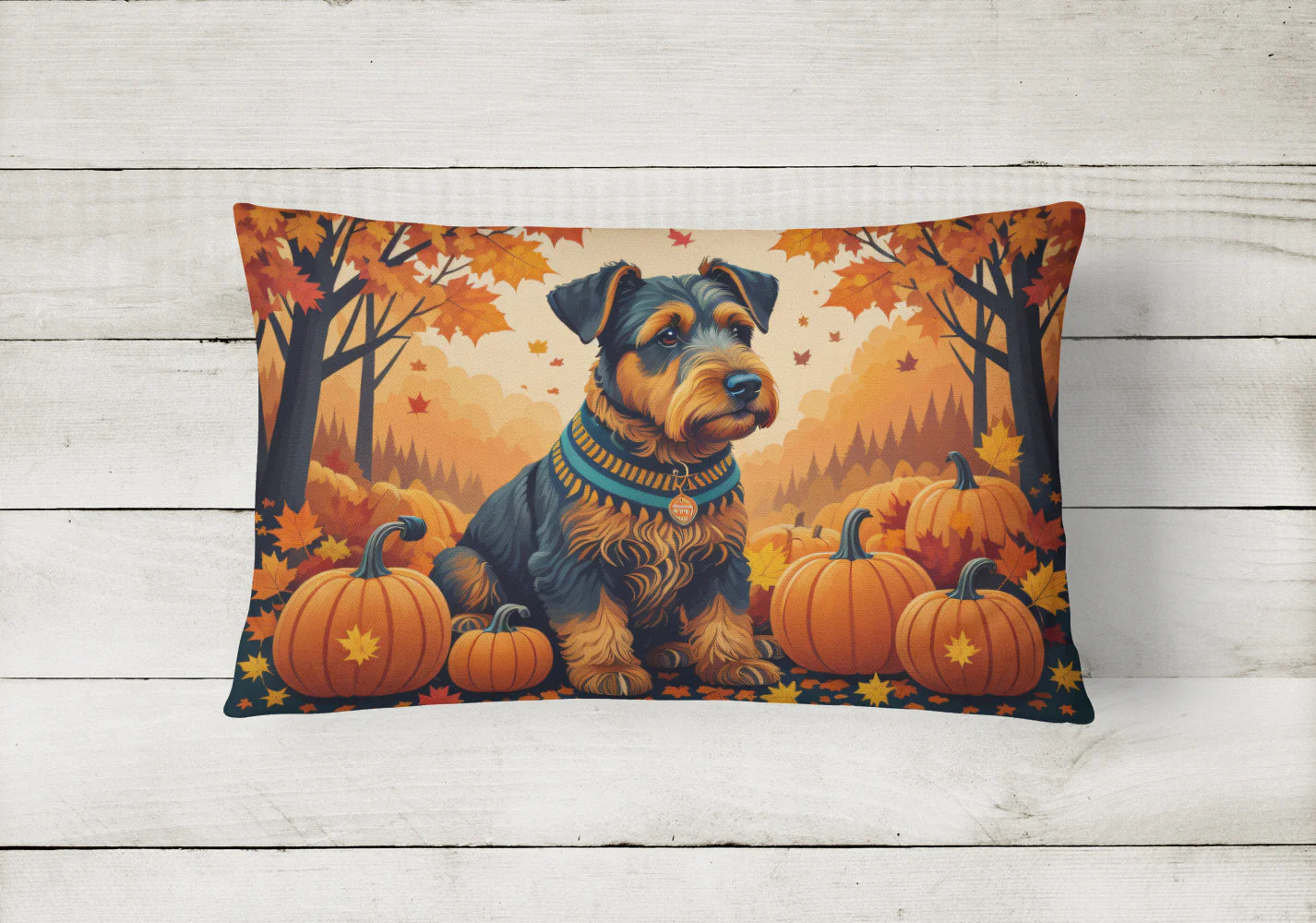 Airedale Terrier Fall Throw Pillow