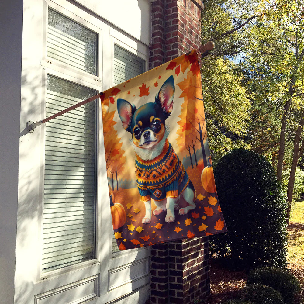 Tricolor Chihuahua Fall House Flag
