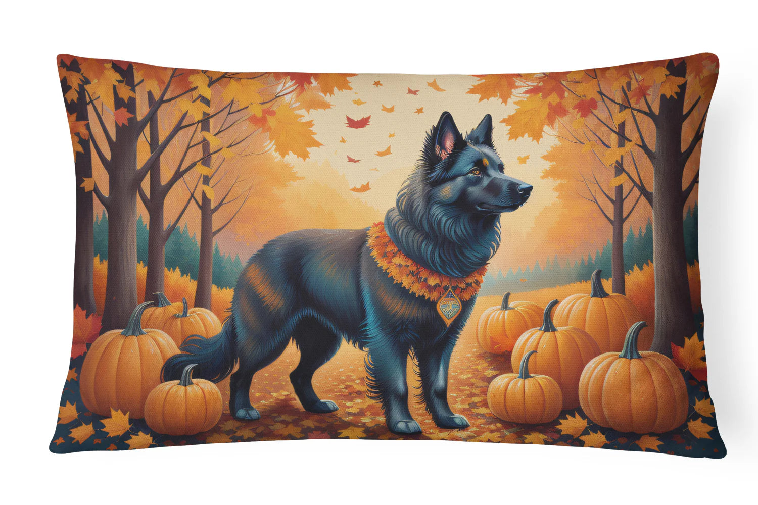 Belgian Sheepdog Fall Throw Pillow