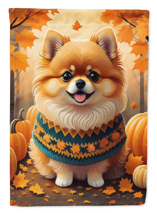 Pomeranian Fall House Flag